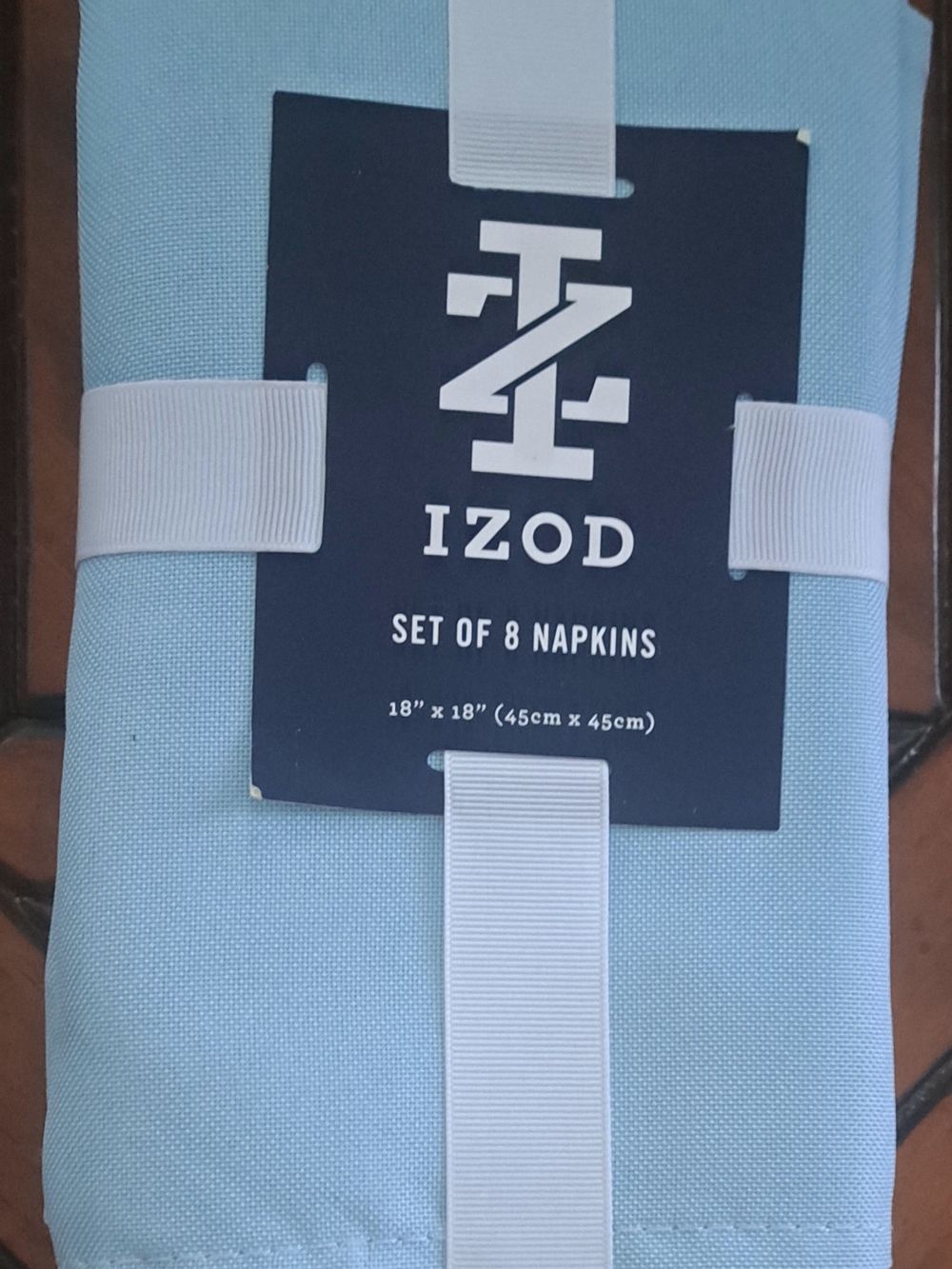 Izod Light Blue Cloth Napkins - Set of 8